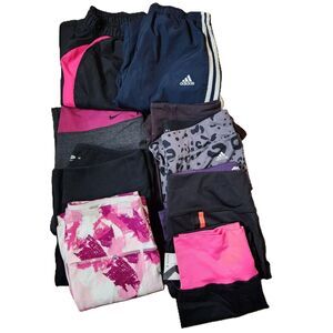 9-Piece Women’s Medium Athletic Bottoms – Pants & Capris Bundle